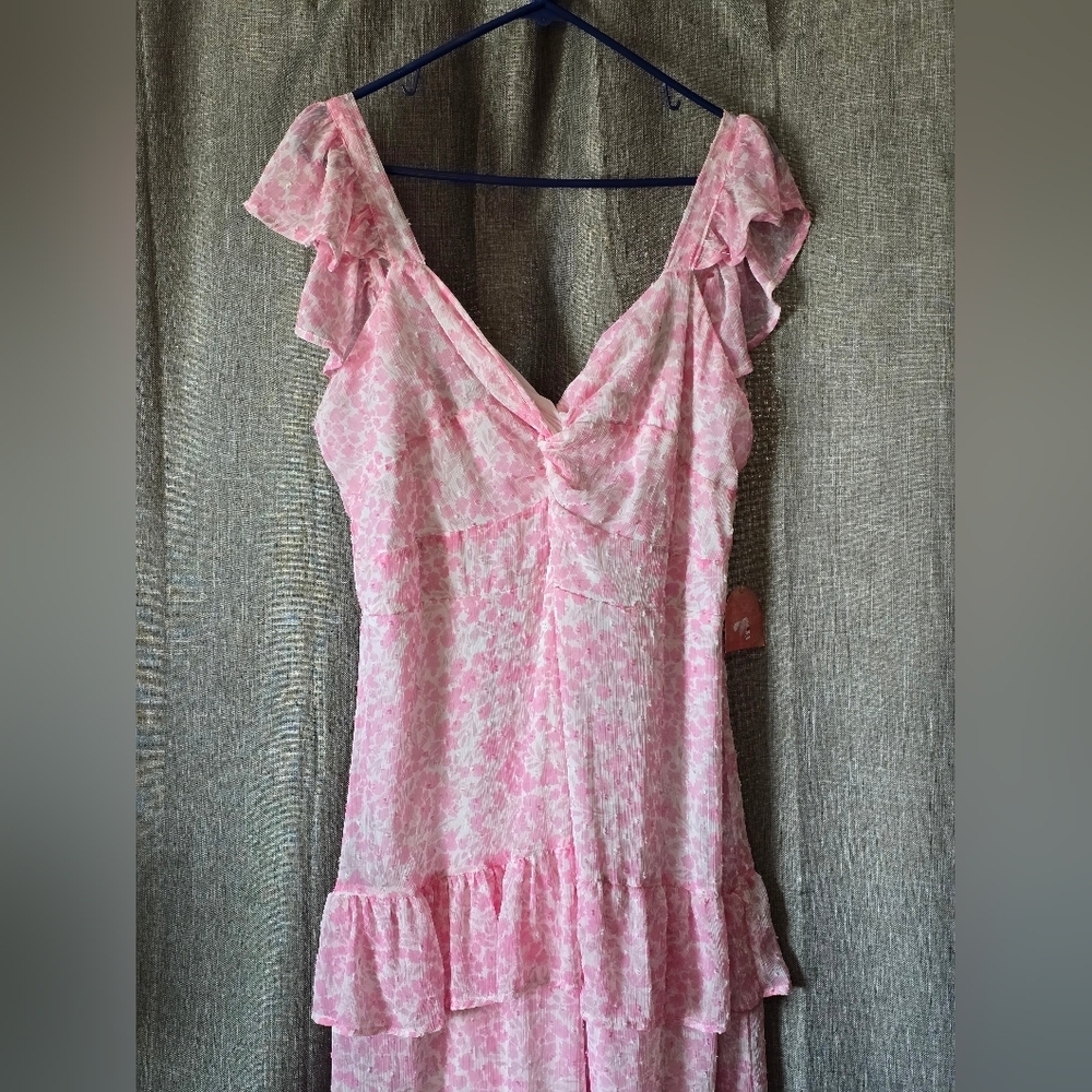 ARULA Pink Floral Ruffle Maxi Dress - Picture 2 of 8